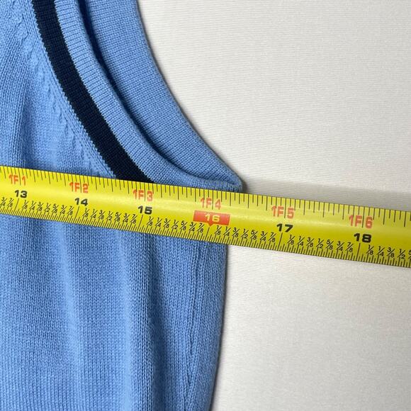 Vtg Annex Women's Blue Cotton Sweater Vest M Lightweight Tennis Varsity Preppy - Picture 4 of 6